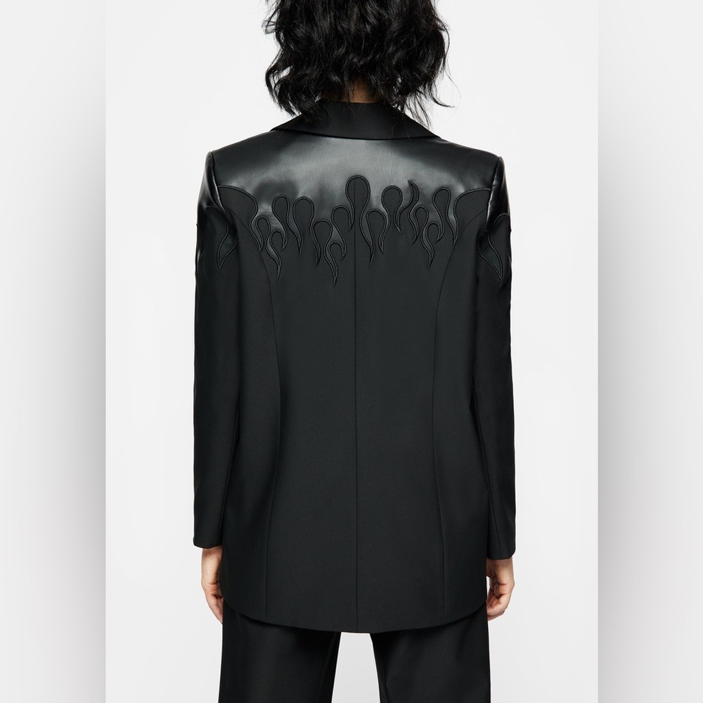 Disturbia Ignite Faux Leather Blazer Size UK 20 / US 16 - Picture 7 of 10